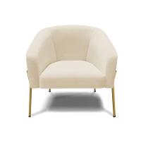 Poltrona Pé De Ferro Dourado Kit 2 Stella Linho D03 - D'rossi Cor A19 Bege - 5