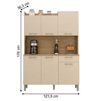 Armário Para Cozinha Com 6 Portas Bolonha Freijó Vanila - 4