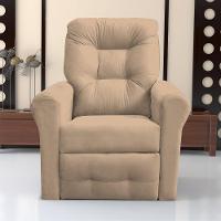 Poltrona Reclinável Para Descanso Guaíra Suede Bege - 1