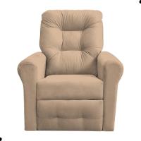 Poltrona Reclinável Para Descanso Guaíra Suede Bege - 2