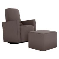 Poltrona Para Amamentação Com Puff León Suede Cappuccino - 2