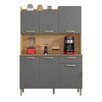 Armário Para Cozinha Com 6 Portas Bolonha Freijó Gris - 1