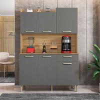 Armário Para Cozinha Com 6 Portas Bolonha Freijó Gris - 2