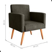 Conjunto Poltronas E Puff Anari Veludo Turkey Marrom - 5