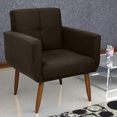 Poltrona Decorativa Itaqui Suede Marrom CasaH