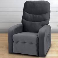 Poltrona Reclinável Para Descanso Julia Veludo Cinza - 1