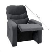 Poltrona Reclinável Para Descanso Julia Veludo Cinza - 4