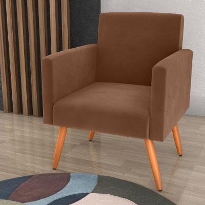 Poltrona Para Decoração Sara Veludo Ferrugem