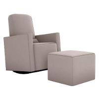 Poltrona Para Amamentação Com Puff León Suede Bege - 2