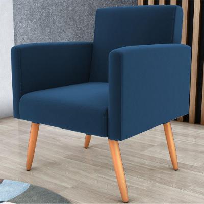 Poltrona Para Decoração Sara Suede Azul
