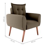 Jogo De Poltronas Decorativas Emma Suede Cappuccino - 5