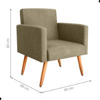 Conjunto Poltronas E Puff Iara Veludo Turkey Cappuccino - 5