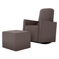 Poltrona Para Amamentação Com Puff Ana Suede Cappuccino - 2