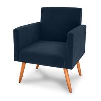 Poltrona Para Decoração Sara Veludo Azul - 2