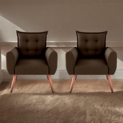 Jogo De Poltronas Decorativas Park Suede Marrom