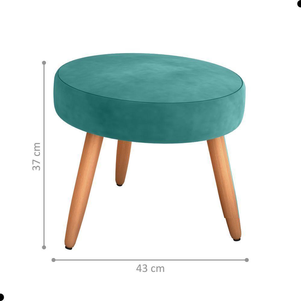 Conjunto Poltronas E Puff Anari Veludo Verde Menta - 4
