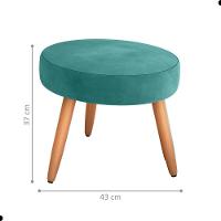 Conjunto Poltronas E Puff Anari Veludo Verde Menta
