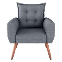 Jogo De Poltronas Decorativas Emma Linho Cinza Saturno - 3