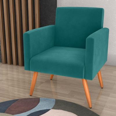 Poltrona Para Decoração Sara Veludo Verde Menta