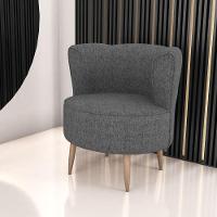 Poltrona Decorativa Para Sala Ariel Linho Chumbo - 1