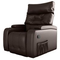 Poltrona Giratória Reclinável Gaia Sintetico Marrom - 2