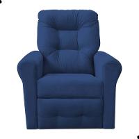Poltrona Reclinável Para Descanso Thalia Suede Azul - 2