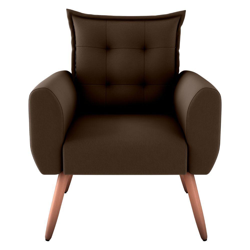 Jogo De Poltronas Decorativas Emma Suede Marrom - 4