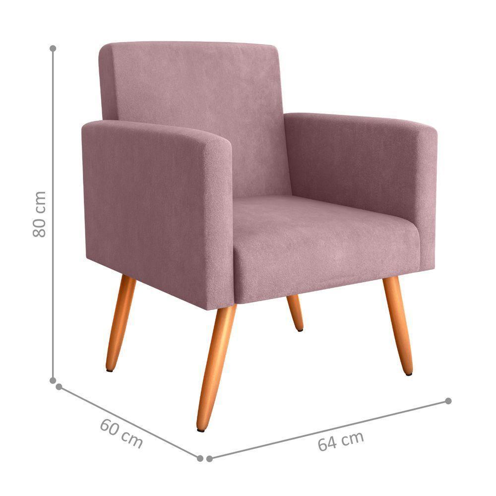 Poltrona Para Decoração Belém Veludo Turkey Rosa - 3