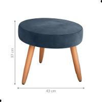 Conjunto Poltronas E Puff Iara Veludo Azul