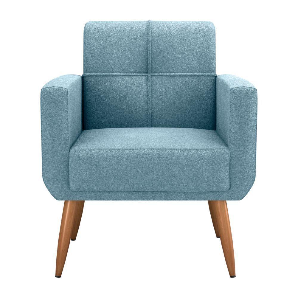 Poltrona Decorativa Juan Boucle Azul - 3