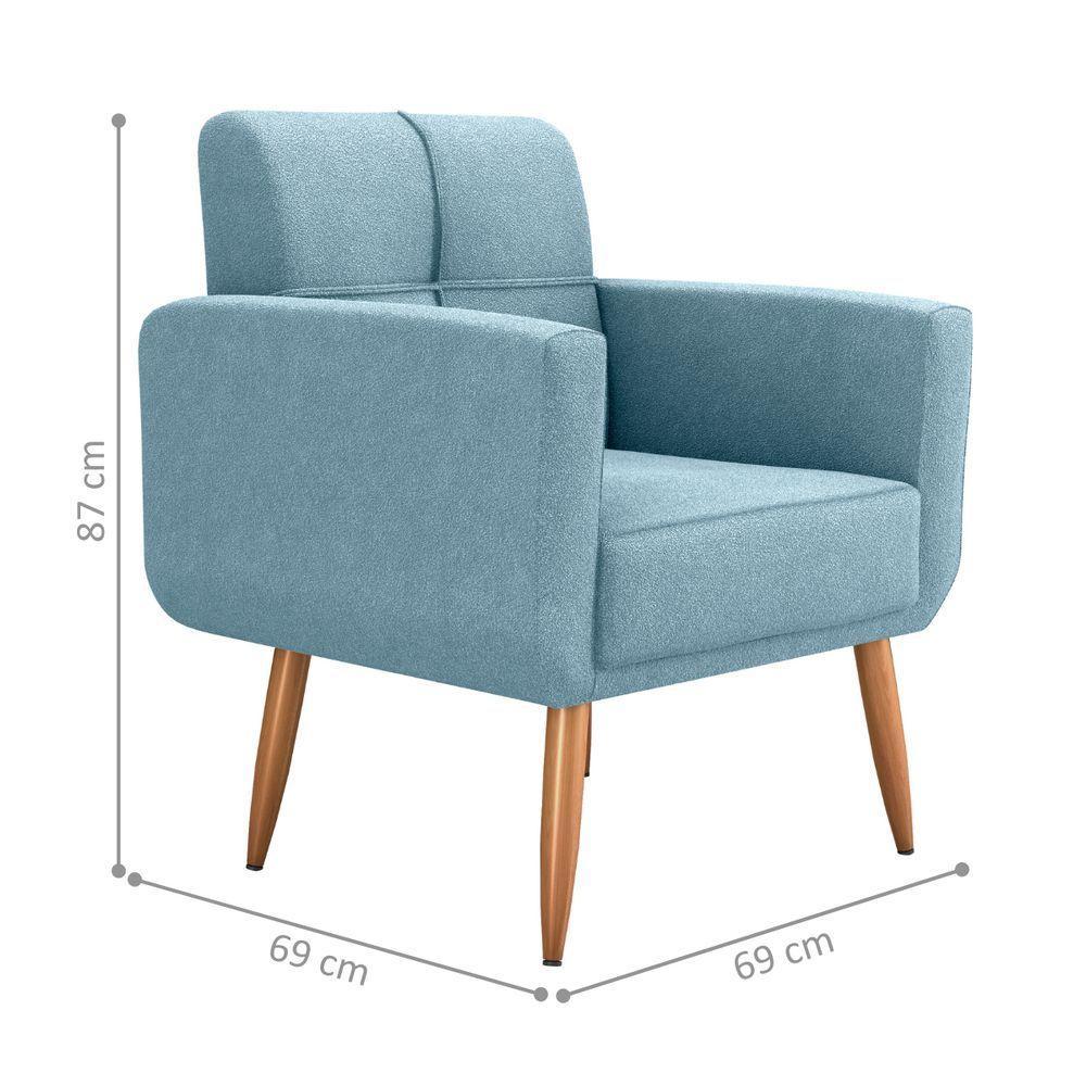 Poltrona Decorativa Juan Boucle Azul - 5