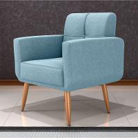 Poltrona Decorativa Juan Boucle Azul - 1