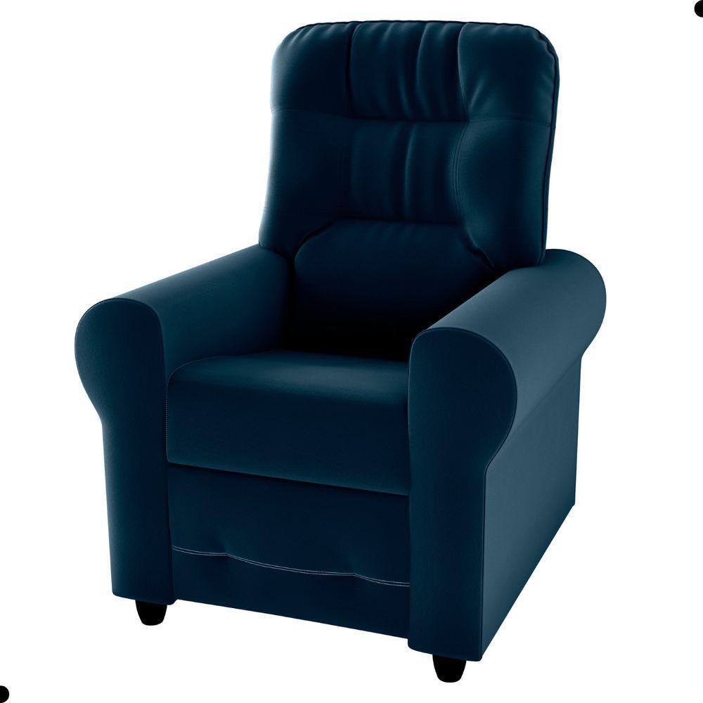 Poltrona Reclinável Para Descanso Guaíra Veludo Azul - 2