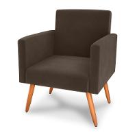 Poltrona Para Decoração Sara Veludo Marrom - 2