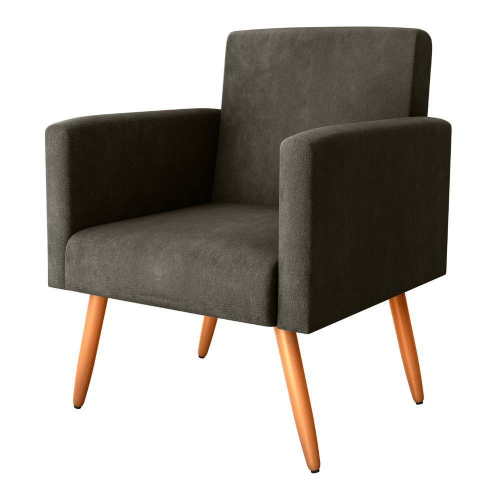 Poltrona Para Decoração Sara Veludo Turkey Marrom - 2
