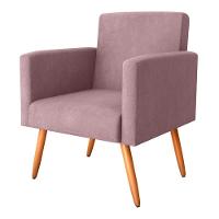 Poltrona Para Decoração Sara Veludo Turkey Rosa - 2
