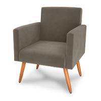 Poltrona Para Decoração Sara Veludo Cappuccino - 2