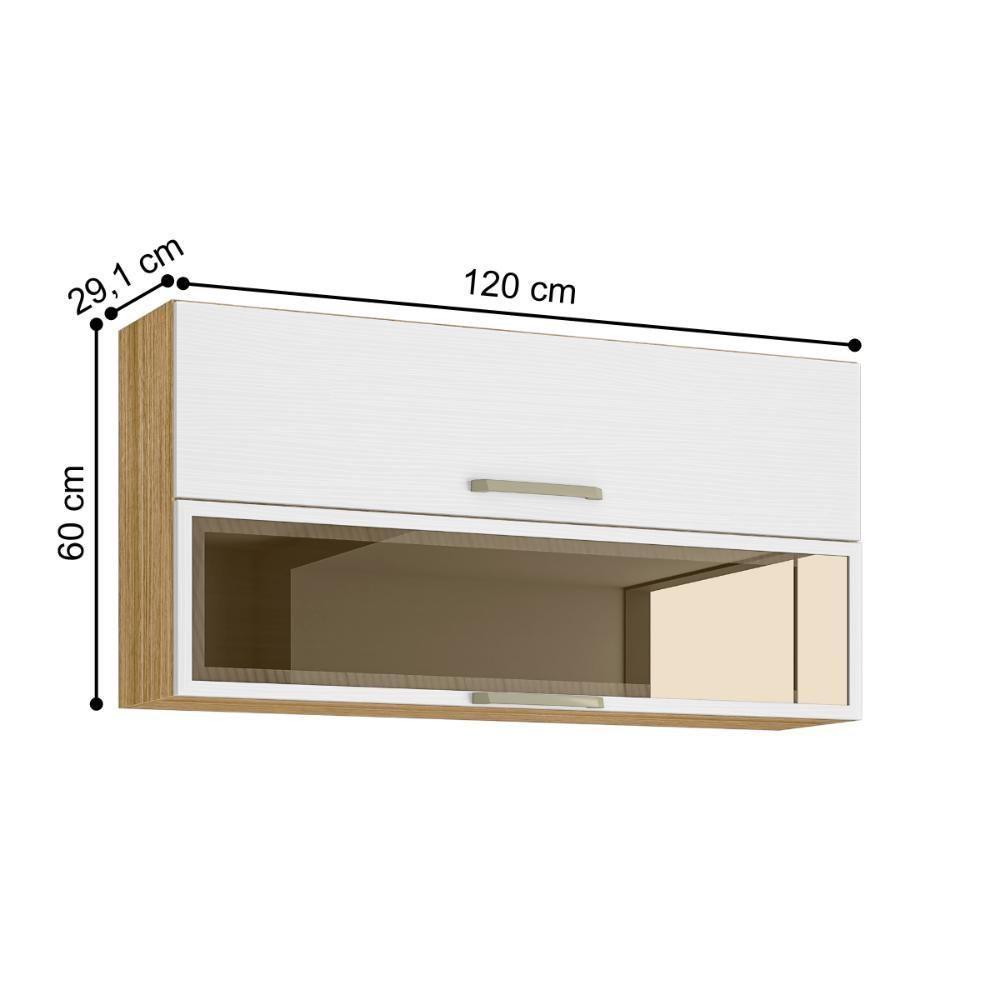 Armário Com 2 Portas Basculante Banff Freijó Supremo - 3