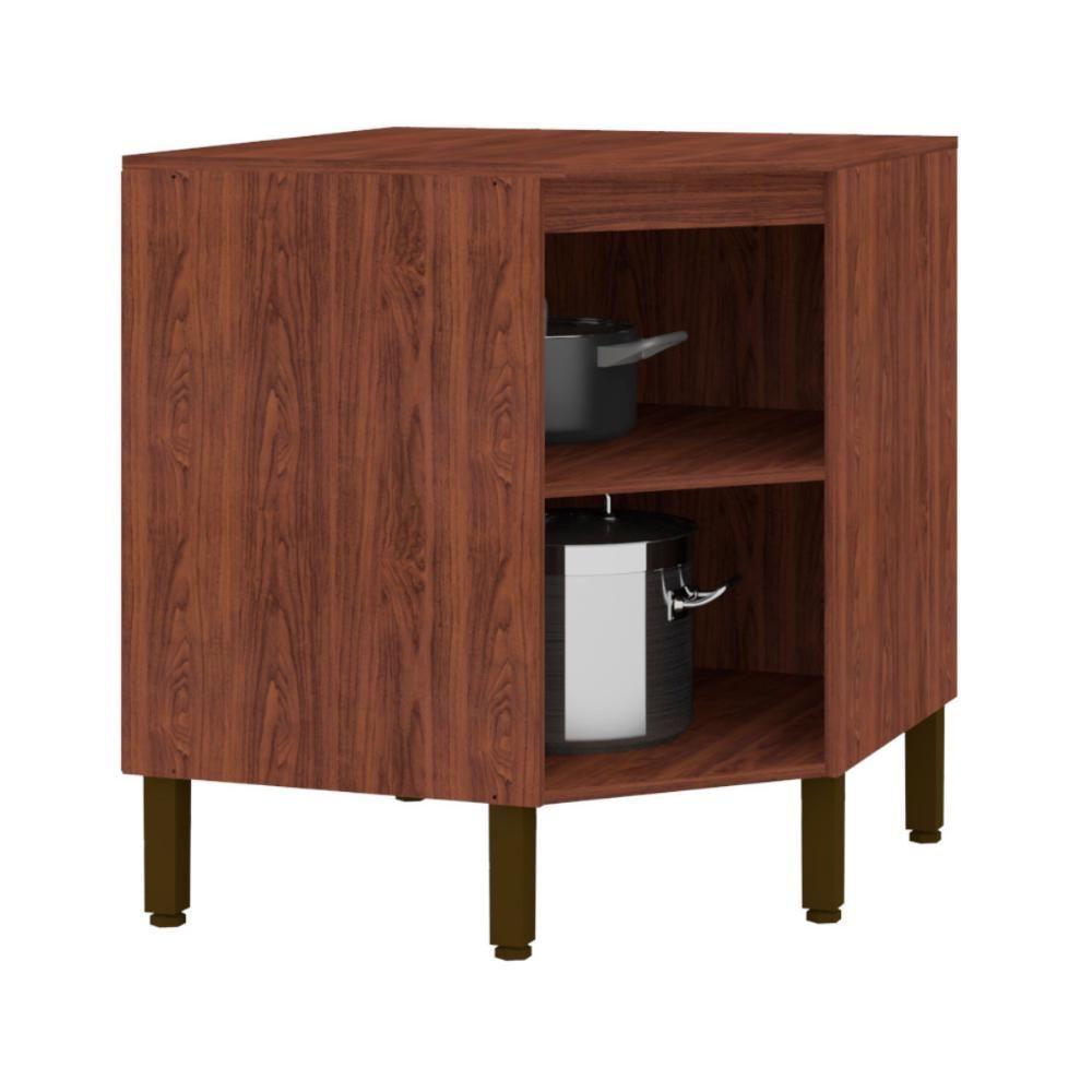 Balcão De Canto Com Tampo Calgary Nogueira Off White - 2