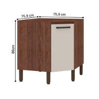 Balcão De Canto Com Tampo Calgary Nogueira Off White - 3