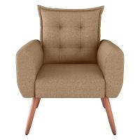 Poltrona Decorativa Para Sala Ravi Linho Areia