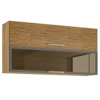 Armário Com 2 Portas Basculante Banff Freijó Ripado Gris - 1