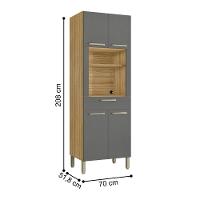 Armário De Cozinha Para Microondas Guelph Freijó Gris - 6