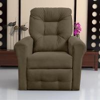 Poltrona Para Descanso Reclinável Lima Suede Cappuccino - 1