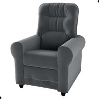 Poltrona Para Descanso Reclinável Lima Veludo Cinza - 2