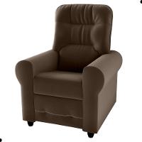 Poltrona Para Descanso Reclinável Lima Veludo Marrom - 2