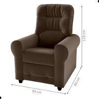 Poltrona Para Descanso Reclinável Lima Veludo Marrom - 4