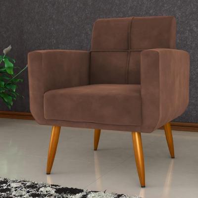 Poltrona Decorativa Lages Para Sala Veludo Ferrugem CasaH