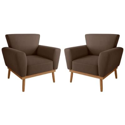Conjunto Poltrona Decorativa Balneária Inca Marrom Mais De Casa