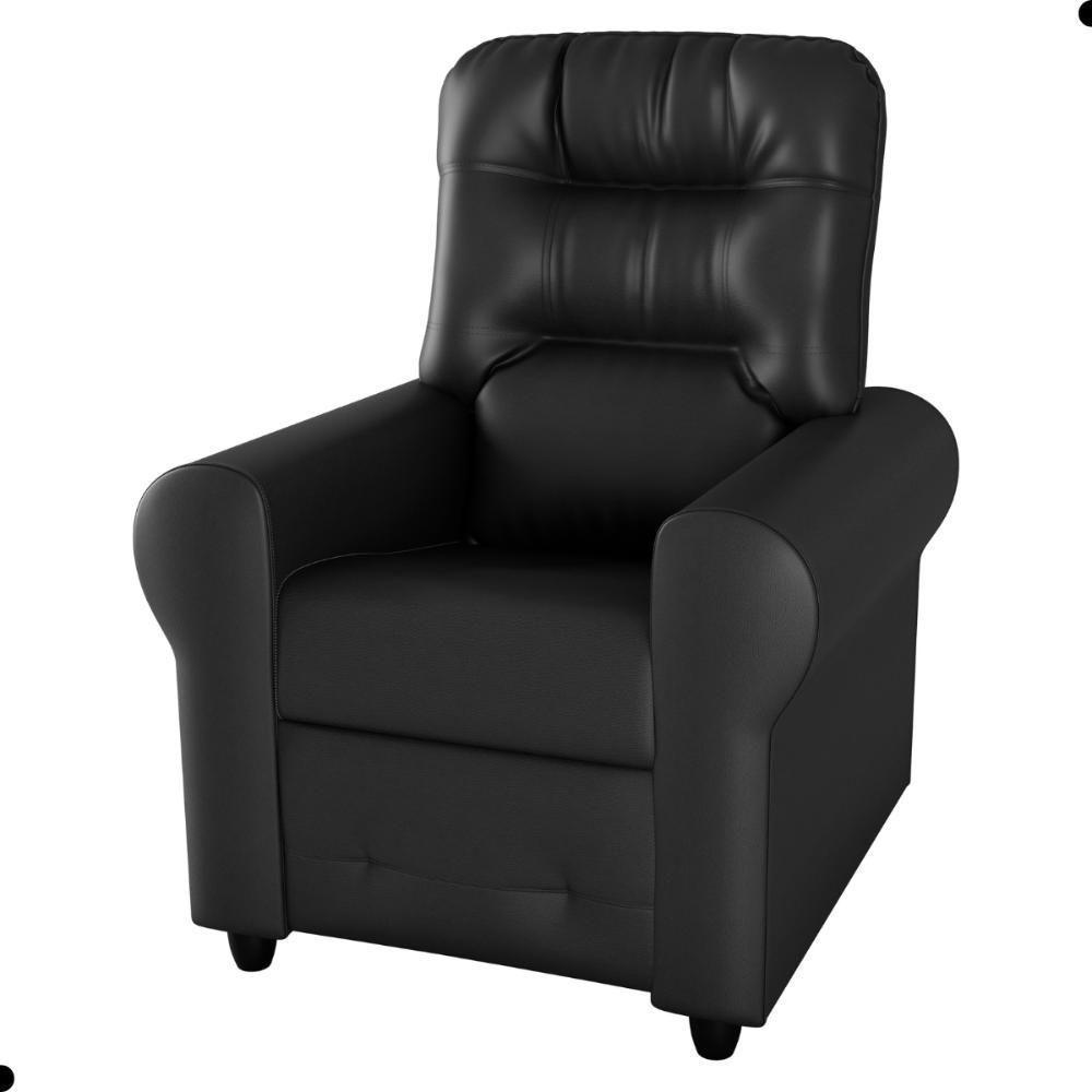 Poltrona Para Descanso Reclinável Lima Sintetico Preto - 2